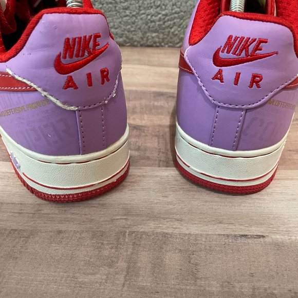 EXCLUSIVE Nike Air Force 1 Purple White Red Size 10.5 Men's SHIPS ASAP Af1 - Picture 4 of 9